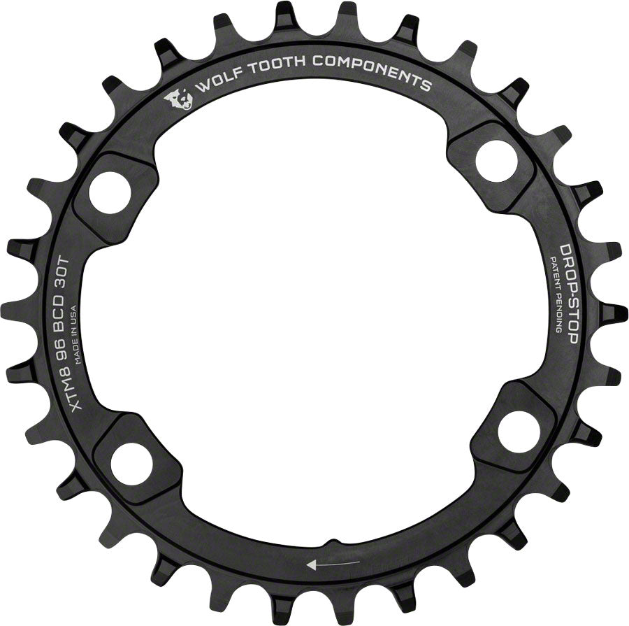 Wolf Tooth 96 BCD Chainring - 34t 96 Asymmetric BCD 4-Bolt Drop-Stop For Shimano XT M8000 SLX M7000 Cranks BLK-Goodwynn'sGoodwynn's