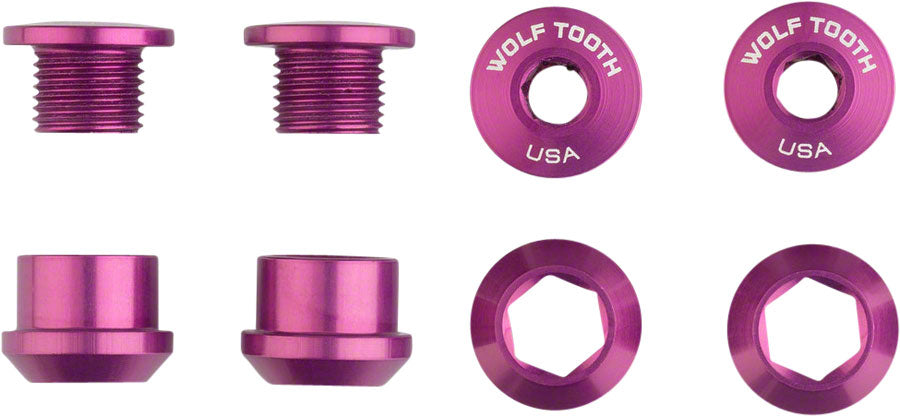 Wolf Tooth 1x Chainring Bolt Set - 6mm Dual Hex Fittings Set/4 Purple-Goodwynn'sGoodwynn's