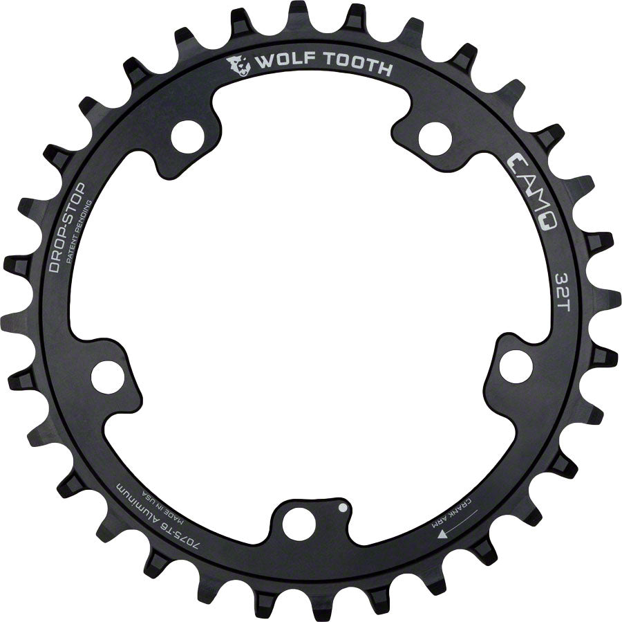 Wolf Tooth CAMO Aluminum Chainring - 32t Wolf Tooth CAMO Mount Drop-Stop A BLK-Goodwynn'sGoodwynn's