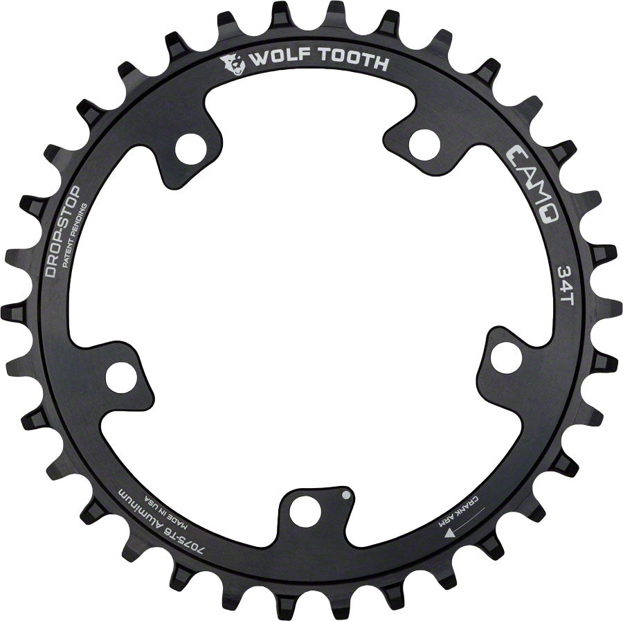 Wolf Tooth CAMO Aluminum Chainring - 34t Wolf Tooth CAMO Mount Drop-Stop A BLK-Goodwynn'sGoodwynn's