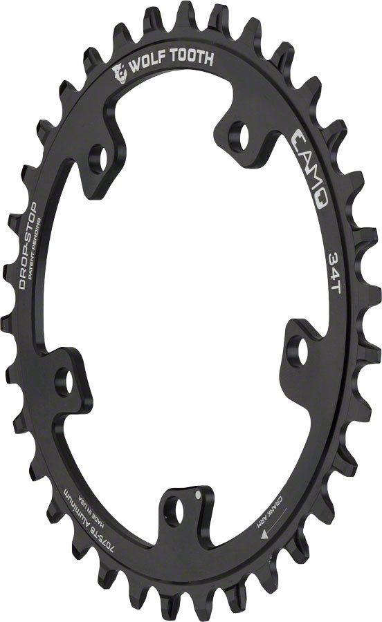 Wolf Tooth CAMO Aluminum Chainring - 34t Wolf Tooth CAMO Mount Drop-Stop A BLK-Goodwynn'sGoodwynn's