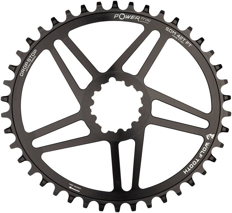 Wolf Tooth Elliptical Direct Mount Chainring - 42t SRAM Direct Mount 6mm Offset Drop-Stop Flattop Compatible BLK-Goodwynn'sGoodwynn's