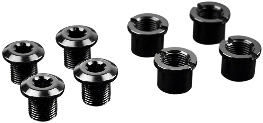 absoluteBLACK Chainring Bolt Set - Long Bolts and Nuts Set of 4 Black-Goodwynn'sGoodwynn's