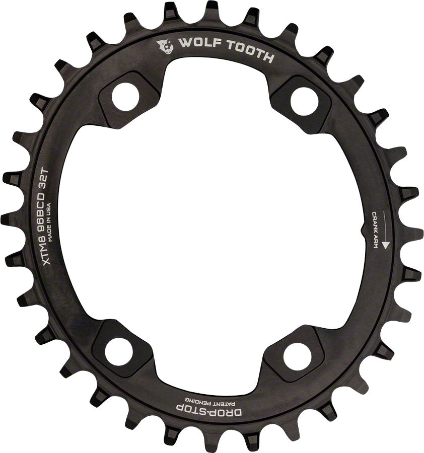 Wolf Tooth Elliptical 96 BCD Chainring - 30t 96 Asymmetric BCD 4-Bolt Drop-Stop For Shimano XTR M9000 M9020 Cranks BLK-Goodwynn'sGoodwynn's