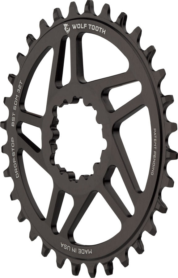 Wolf Tooth Direct Mount Chainring - 34t SRAM Direct Mount Drop-Stop A For SRAM 3-Bolt Boost Cranks 3mm Offset BLK-Goodwynn'sGoodwynn's