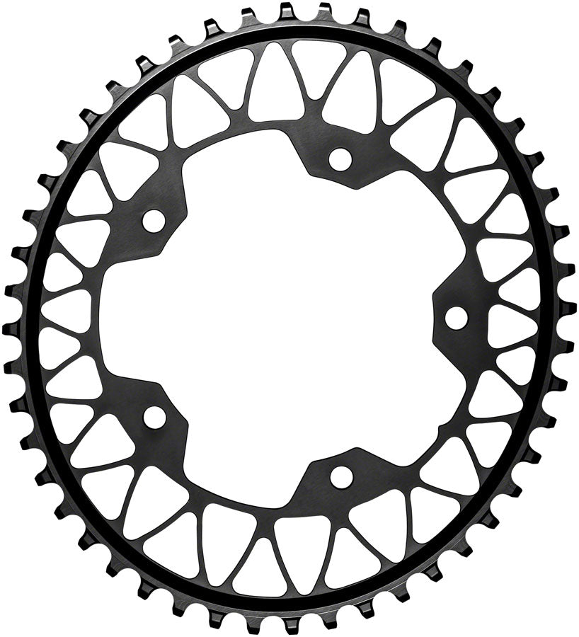 absoluteBLACK Oval 110 BCD Gravel Chainring - 48t 110 BCD 5-Bolt Narrow-Wide BLK