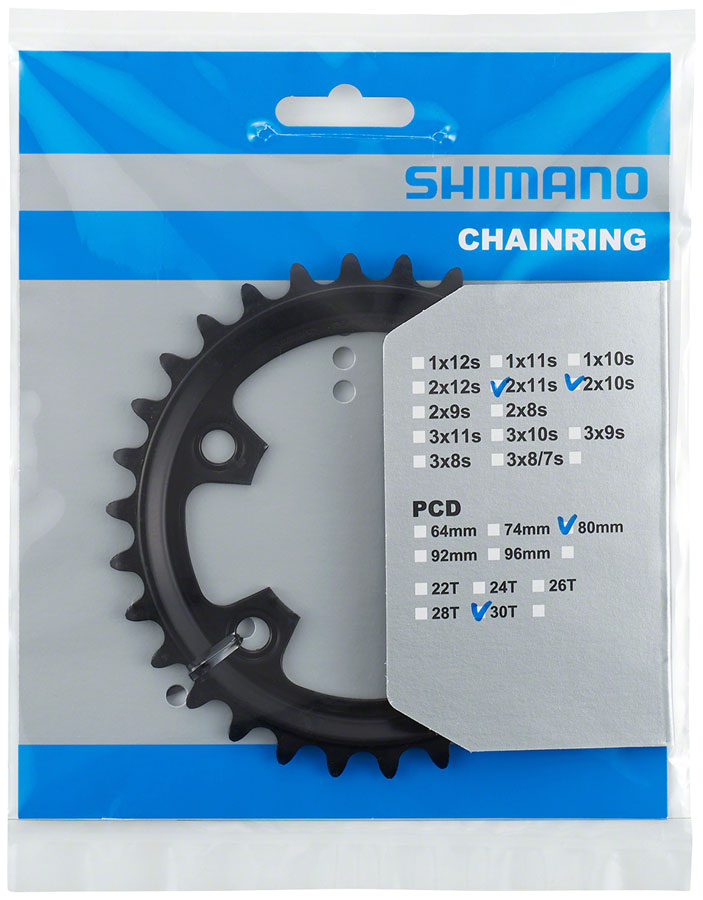 Shimano FC-RX600-10/11 Chainring - 30t 80mm BCD For 2x10 and 2x11 Black-Goodwynn'sGoodwynn's