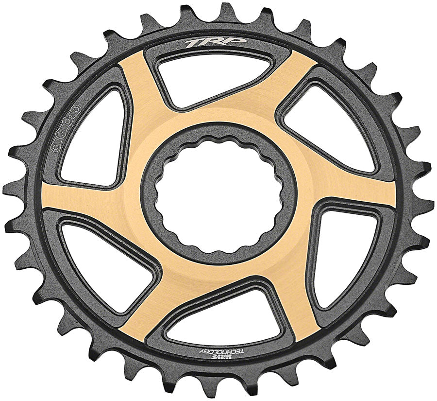 TRP CR-M9050 Boost Direct Mount Chainring - 34t 12-Speed CINCH Mount 3mm Offset 7075-T6 Aluminum Sandblasted BLK/Gold-Goodwynn'sGoodwynn's