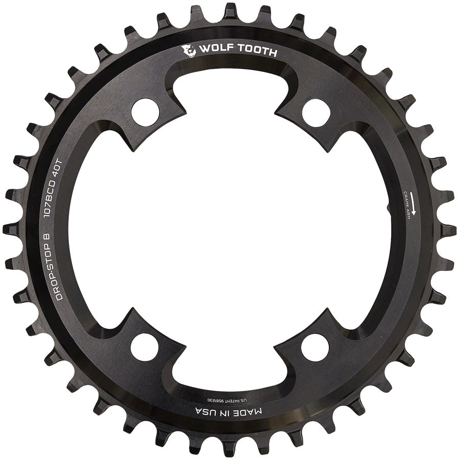 Wolf Tooth 107 BCD Chainring - 40t Compatible SRAM 107 BCD Drop-Stop B 4-Bolt BLK-Goodwynn'sGoodwynn's