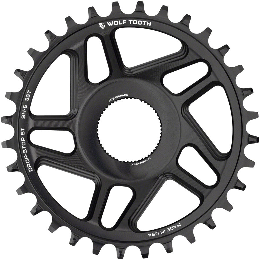 Wolf Tooth Shimano EP-8 Direct Mount Chainring - Drop-Stop ST 32T Black-Goodwynn'sGoodwynn's