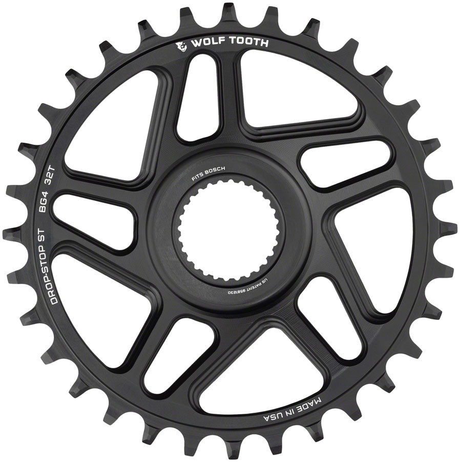 Wolf Tooth Bosch Gen 4 Direct Mount Chainring - Drop-Stop ST 32T Black-Goodwynn'sGoodwynn's