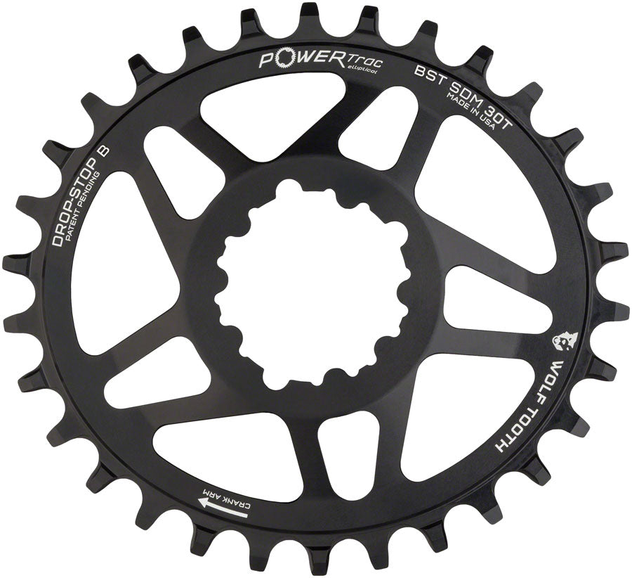 Wolf Tooth Elliptical Direct Mount Chainring - 30t SRAM Direct Mount Drop-Stop B For SRAM 3-Bolt Boost Cranksets 3mm Offset BLK-Goodwynn'sGoodwynn's