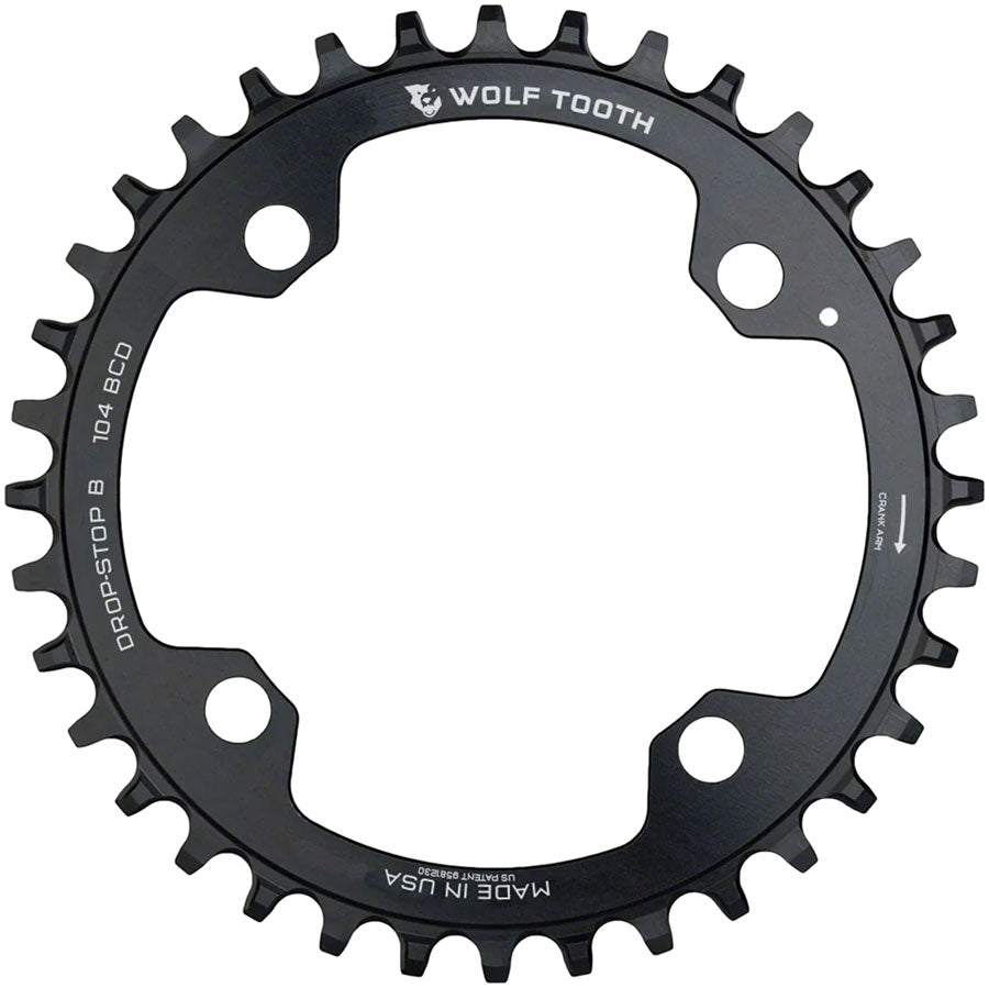 Wolf Tooth 104 BCD Chainring - 38t 104 BCD 4-Bolt Drop-Stop B Black-Goodwynn'sGoodwynn's