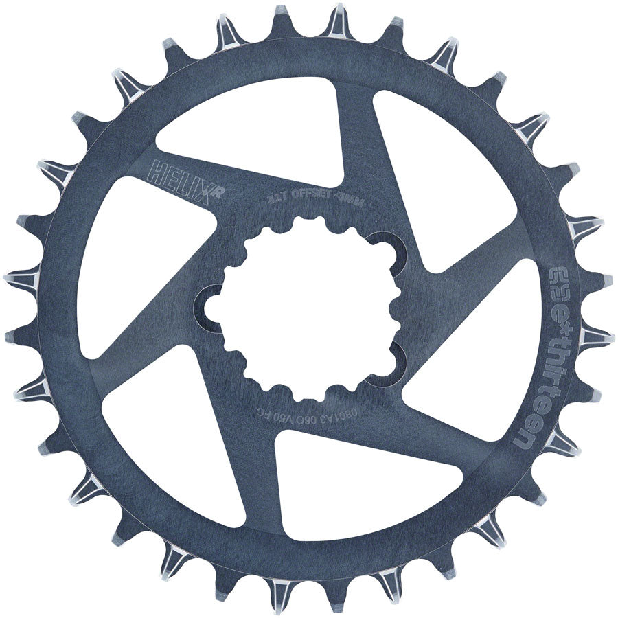 e*thirteen Helix R Guidering - 34t 11/12-Speed 3mm Offset SRAM 3-Bolt DM Gray-Goodwynn'sGoodwynn's
