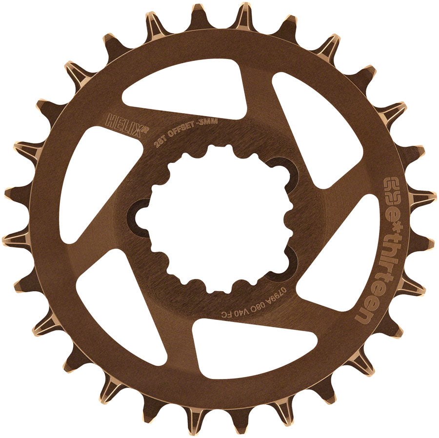 e*thirteen Helix R Guidering - 28t 11/12-Speed 3mm Offset SRAM 3-Bolt DM Bronze-Goodwynn'sGoodwynn's