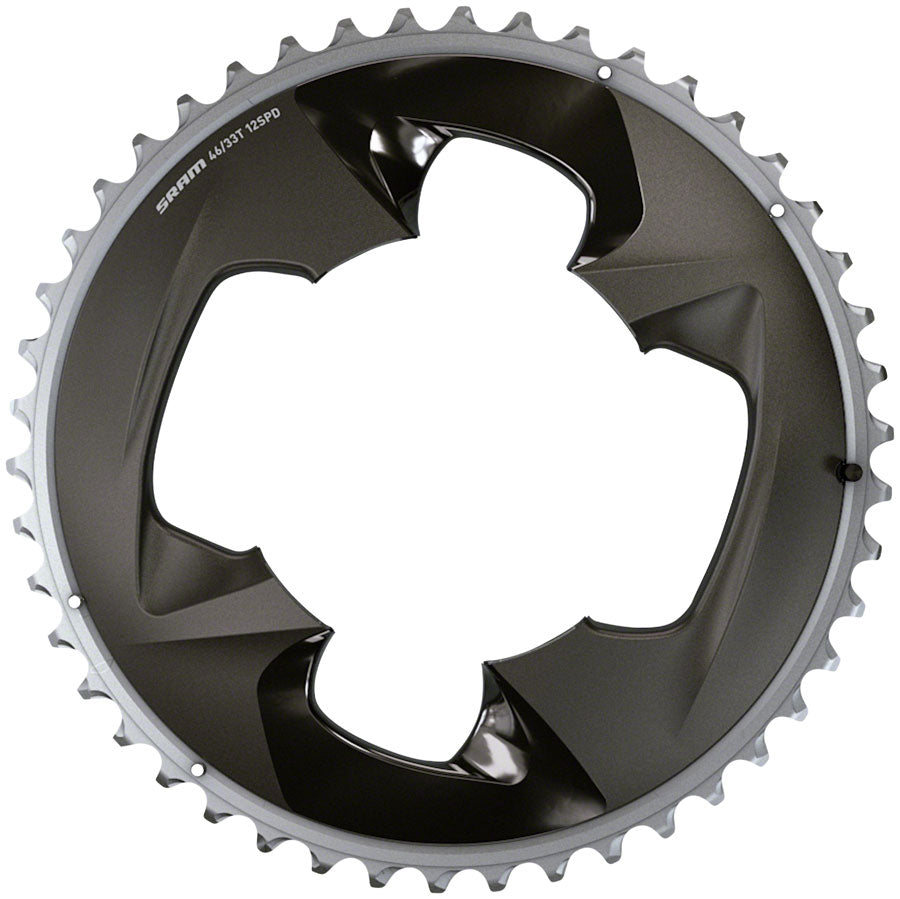 SRAM Force 2x12-Speed Outer Chainring - 48t 107 BCD 4-Bolt Polar Grey For use 35t Inner-Goodwynn'sGoodwynn's