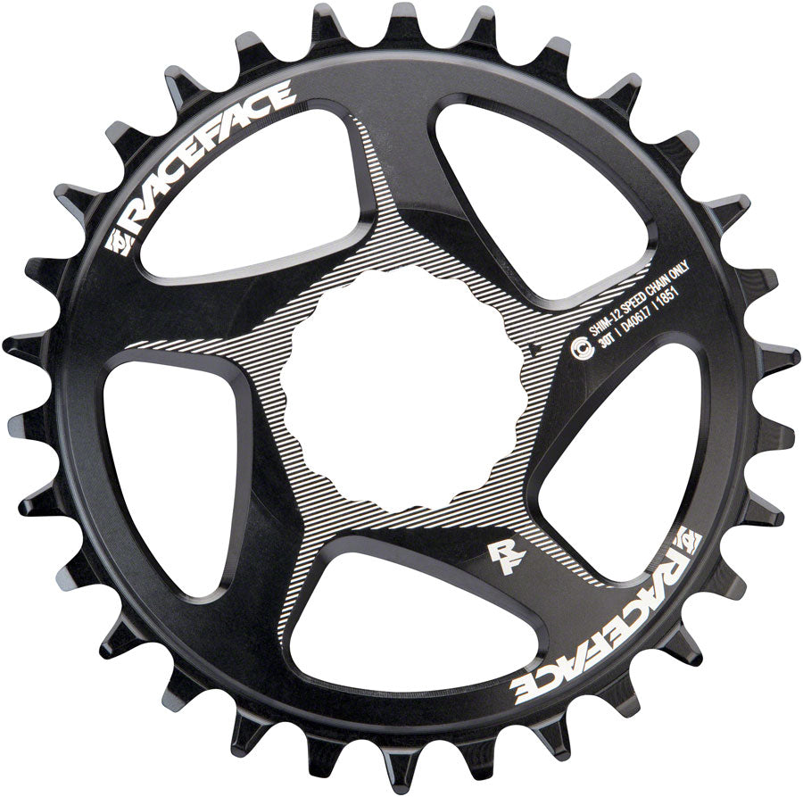 RaceFace Narrow Wide Direct Mount CINCH Aluminum Chainring - Shimano 12-Speed requires Hyperglide+ compatible chain 30t BLK-Goodwynn'sGoodwynn's