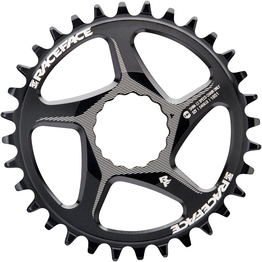 RaceFace Narrow Wide Direct Mount CINCH Aluminum Chainring - Shimano 12-Speed requires Hyperglide+ compatible chain 32t BLK-Goodwynn'sGoodwynn's