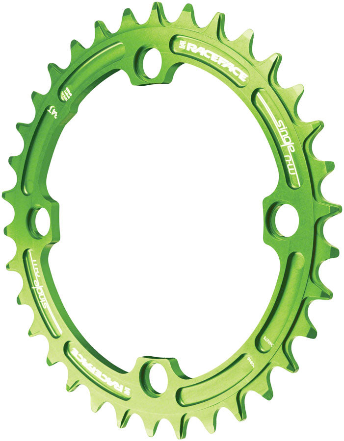 RaceFace Narrow Wide Chainring: 104mm BCD 38t Green-Goodwynn'sGoodwynn's