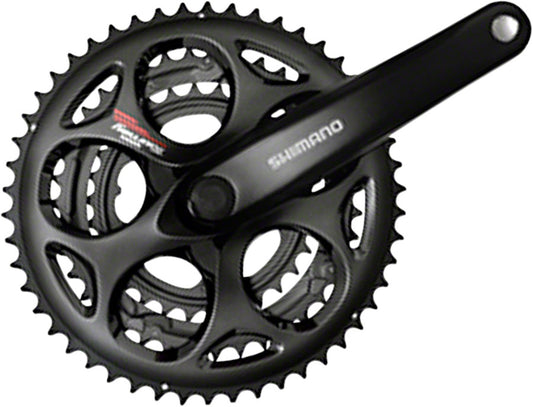 Shimano Tourney FC-A073 Crankset - 170mm 7/8-Speed 50/39/30t Riveted Square Taper JIS Spindle Interface BLK-Goodwynn's