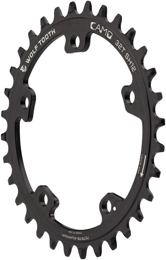 Wolf Tooth CAMO Aluminum Chainring - 32t Wolf Tooth CAMO Mount Requires 12-Speed Hyperglide+ Chain BLK-Goodwynn'sGoodwynn's