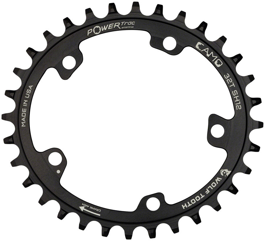 Wolf Tooth CAMO Aluminum Elliptical Chainring - 30t Wolf Tooth CAMO Mount Drop-Stop ST Shimano 12 Speed HG+ BLK-Goodwynn'sGoodwynn's