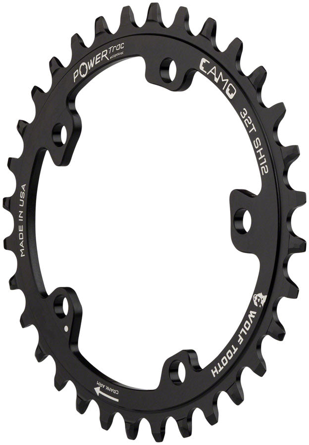 Wolf Tooth CAMO Aluminum Elliptical Chainring - 32t Wolf Tooth CAMO Mount Requires 12-Speed Hyperglide+ Chain BLK-Goodwynn'sGoodwynn's