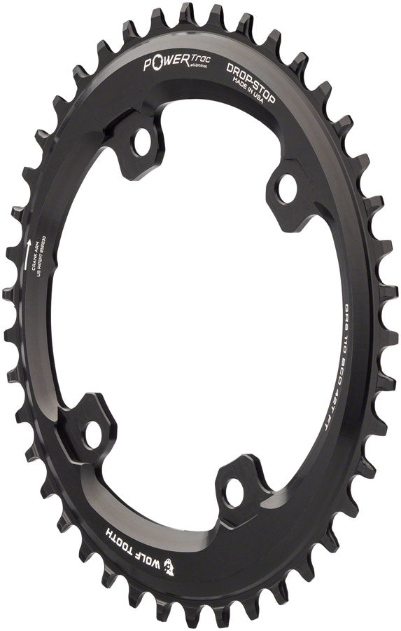Wolf Tooth Elliptical Shimano 110 Asymmetric BCD Chainring - 42t 110 Asymmetric BCD 4-Bolt Drop-Stop For Shimano GRX Cranks BLK-Goodwynn'sGoodwynn's