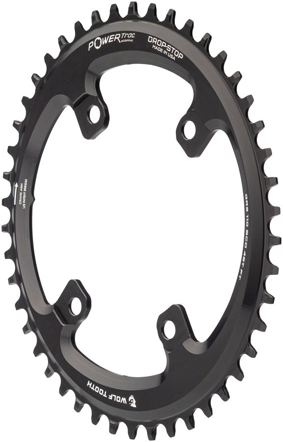 Wolf Tooth Elliptical Shimano 110 Asymmetric BCD Chainring - 46t 110 Asymmetric BCD 4-Bolt Drop-Stop For Shimano GRX Cranks BLK-Goodwynn'sGoodwynn's