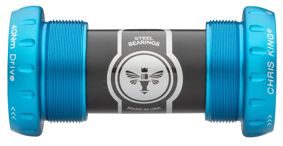 Chris King ThreadFit 24 Bottom Bracket Fit Kit 4 - English For Shimano Hollowtech II Matte Turquoise-Goodwynn'sGoodwynn's