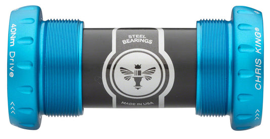 Chris King ThreadFit 24 Bottom Bracket Fit Kit 4 - English For Shimano Hollowtech II Matte Turquoise-Goodwynn's