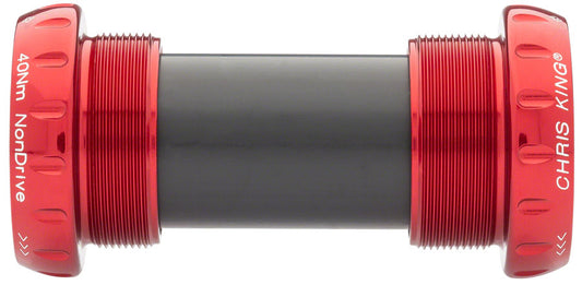 Chris King ThreadFit 24 Bottom Bracket Fit Kit 4 - English For Shimano Hollowtech II Red-Goodwynn's
