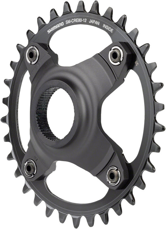 Shimano STEPS SM-CRE80-12-B Chainring - 34T Without Chainguard 55mm Chainline BLK-Goodwynn's