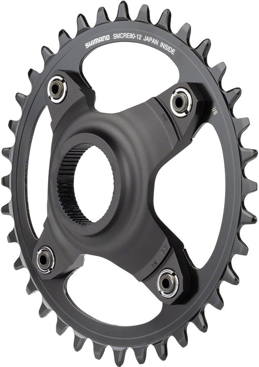 Shimano STEPS SM-CRE80-12-B Chainring - 36T Without Chainguard 55mm Chainline BLK-Goodwynn's