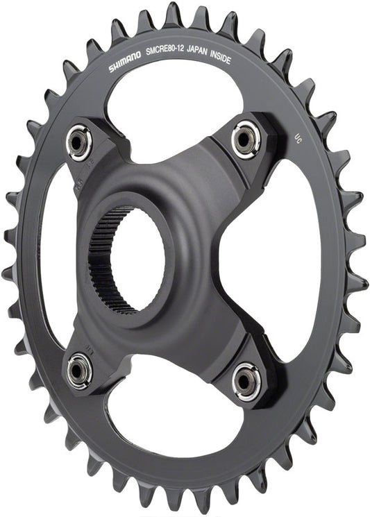 Shimano STEPS SM-CRE80-12-B Chainring - 38T Without Chainguard 55mm Chainline BLK-Goodwynn's