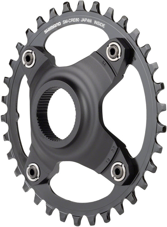 Shimano STEPS SM-CRE80-B Chainring - 34T Without Chainguard 55mm Chainline BLK-Goodwynn's