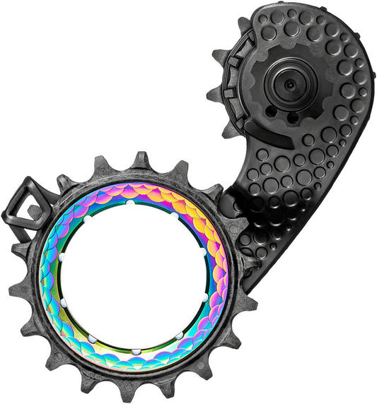 absoluteBLACK HOLLOWcage Oversized Derailleur Pulley Cage - For Shimano Ultegra 8150 Full Ceramic Bearings Carbon Cage PVD Rainbow
