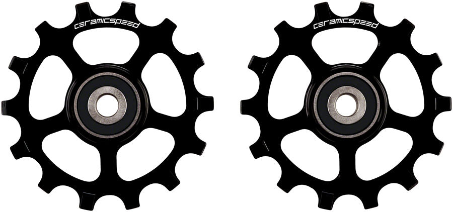 CeramicSpeed Pulley Wheels Shimano XT/XTR 12-Speed - 14 Tooth Coated Races Alloy BLK-Goodwynn'sGoodwynn's