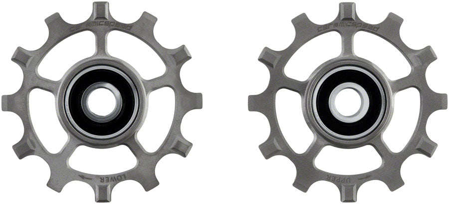 CeramicSpeed Pulley Wheels SRAM AXS Road 12-Speed - 12 Tooth Coated Races Titanium Raw-Goodwynn'sGoodwynn's