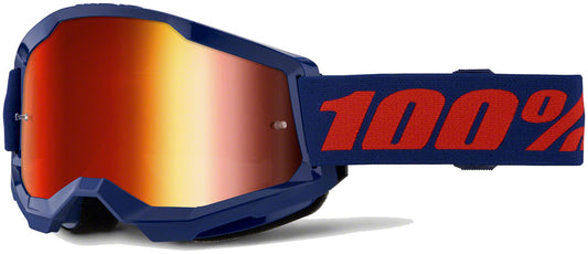 100% Strata 2 Goggles - Navy/Mirror Red