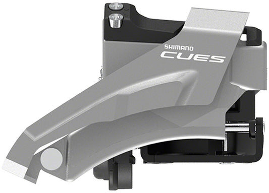 Shimano CUES FD-U4000-L Front Derailleur - 9/10-Speed Double Top-Swing Low Clamp Mount 36/40t Max BLK/Silver-Goodwynn's