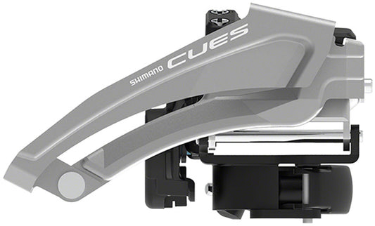 Shimano CUES FD-U4010-L Front Derailleur - 9-Speed Double Top-Swing Low Clamp Mount 46t Max BLK/Silver-Goodwynn's
