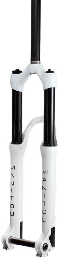 Manitou Circus Expert Suspension Fork - 26" 100 mm 20 x 110 mm 41 mm Offset Gloss White Straight Steerer