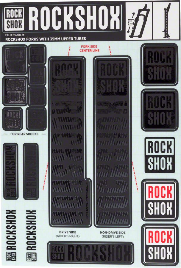 RockShox Fork Decal Kit - 35mm Stealth Black-Goodwynn'sGoodwynn's