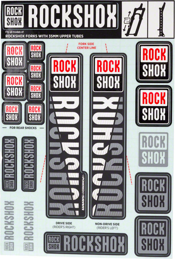 RockShox Fork Decal Kit - 35mm White-Goodwynn'sGoodwynn's