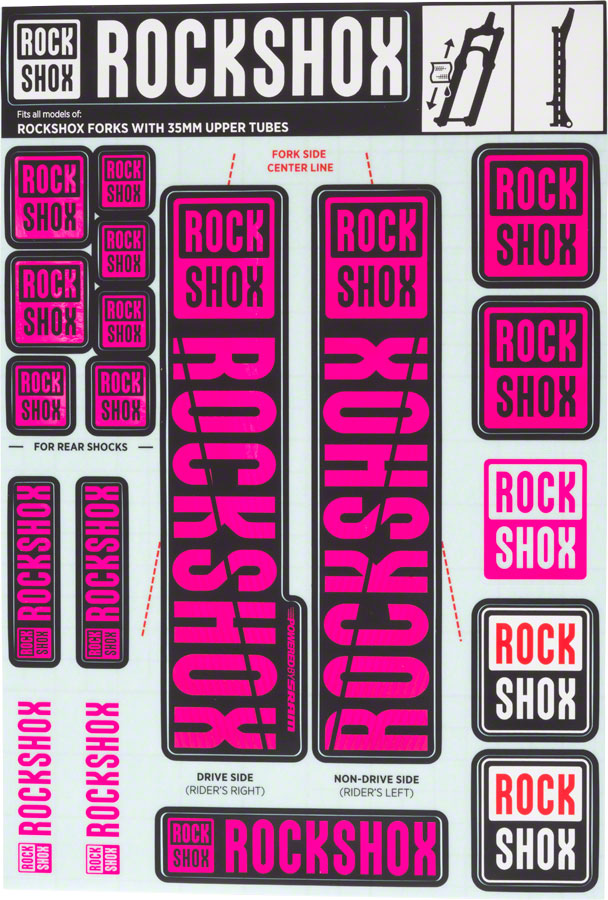 RockShox Fork Decal Kit - 35mm Magenta-Goodwynn'sGoodwynn's