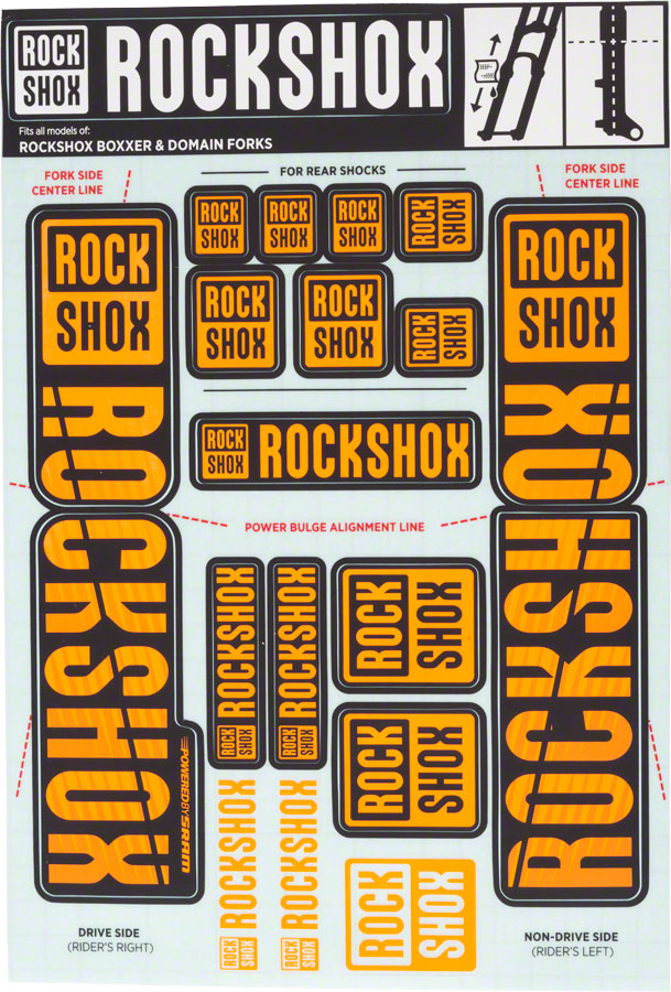 RockShox Fork Decal Kit - 35mm Dual Crown Orange-Goodwynn'sGoodwynn's