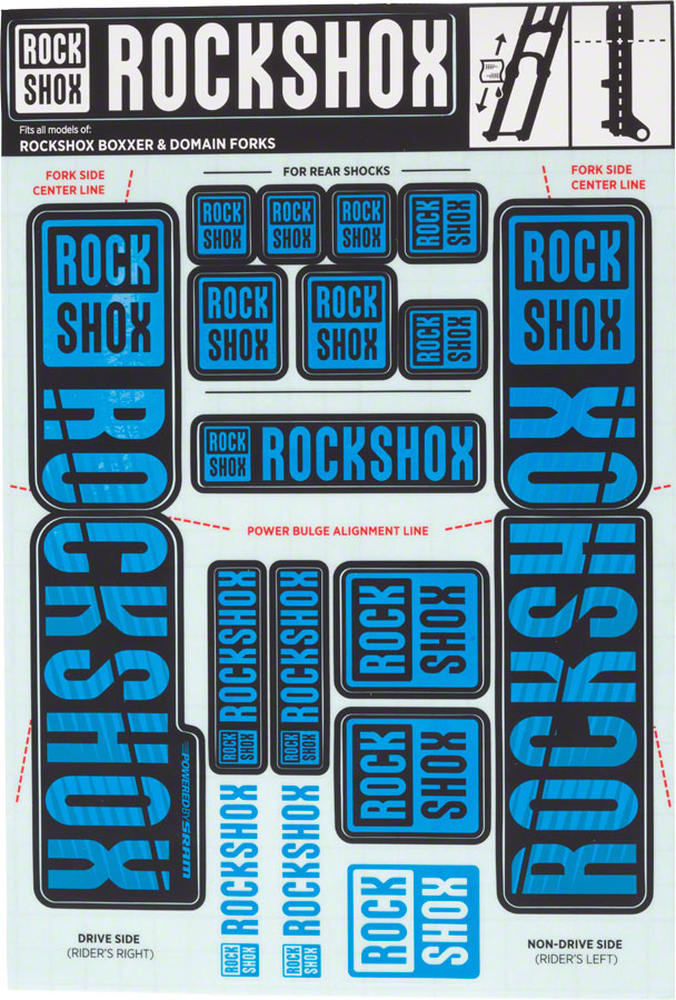 RockShox Fork Decal Kit - 35mm Dual Crown Blue-Goodwynn'sGoodwynn's
