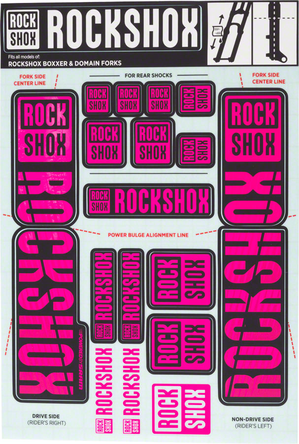 RockShox Fork Decal Kit - 35mm Dual Crown Magenta-Goodwynn'sGoodwynn's
