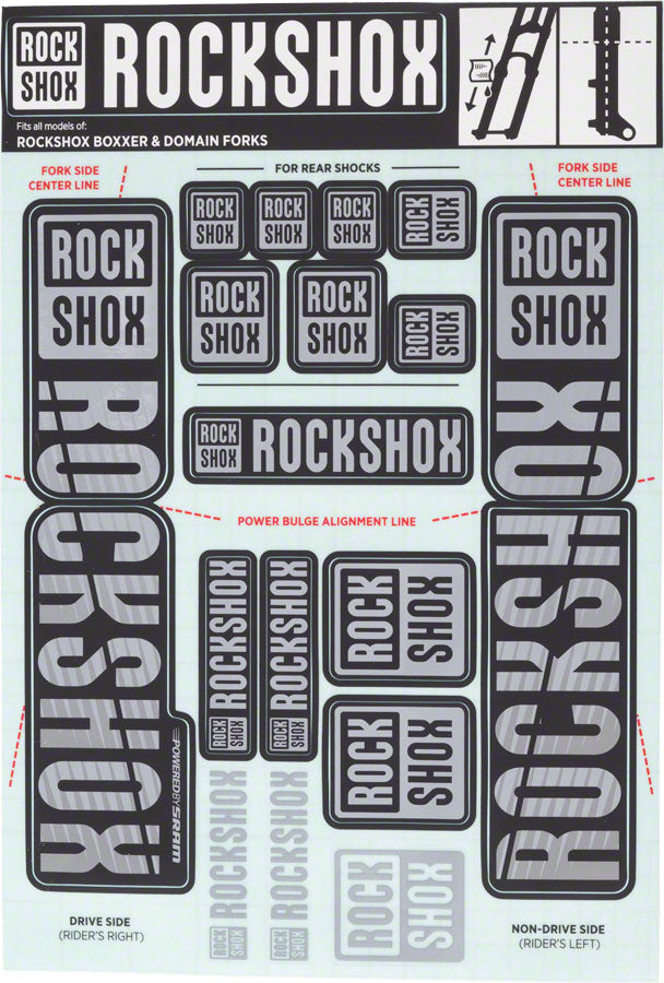 RockShox Fork Decal Kit - 35mm Dual Crown Gray-Goodwynn'sGoodwynn's